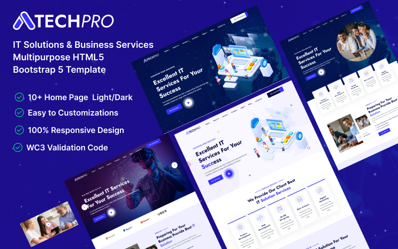 TechPro – IT-lösningar och företagstjänster Multipurpose HTML5-mall