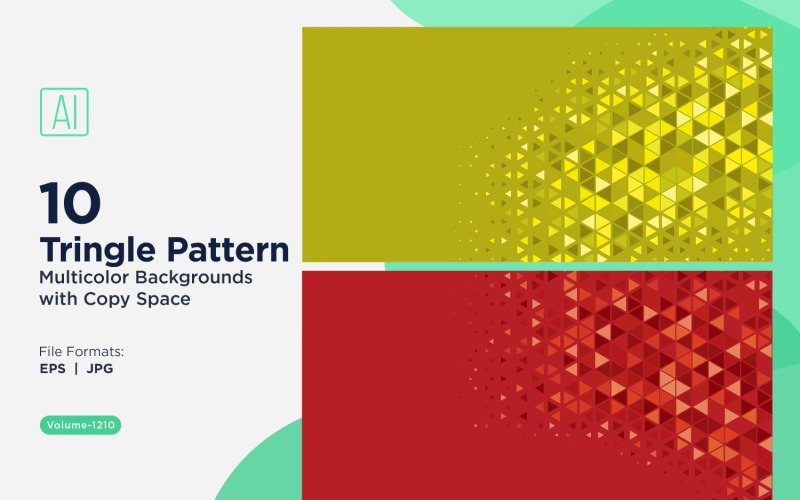 Triangles colorés de différentes tailles, motif de fond polyvalent 1210