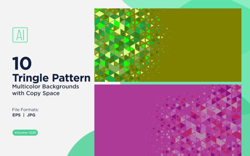 Triangles colorés de différentes tailles, motif de fond polyvalent 1225