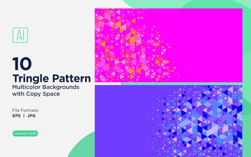 Triangles colorés de différentes tailles, motif de fond polyvalent 1233