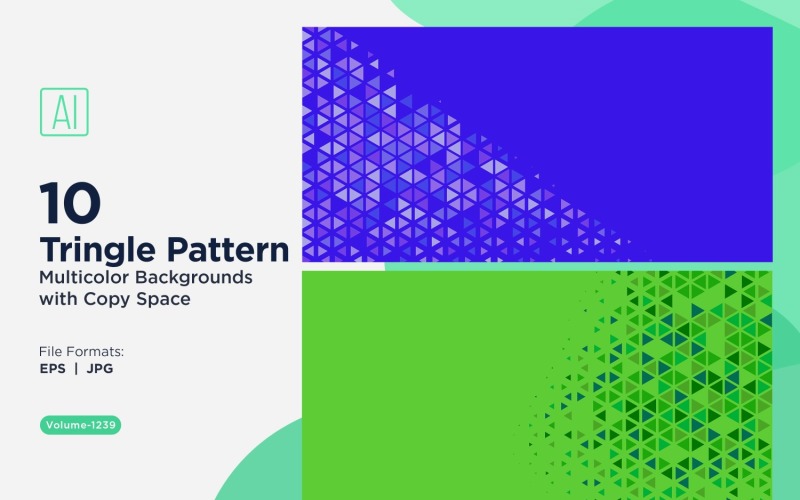 Triangles colorés de différentes tailles, motif de fond polyvalent 1239