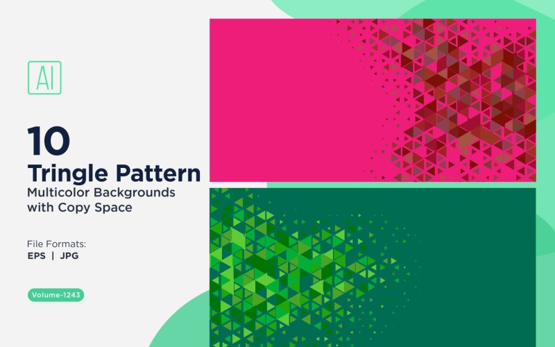 Triangles colorés de différentes tailles, motif de fond polyvalent 1243