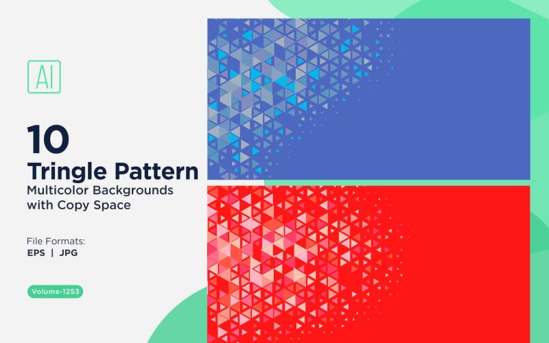 Triangles colorés de différentes tailles, motif de fond polyvalent 1253