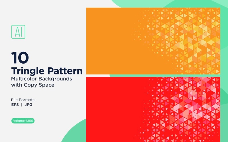 Triangles colorés de différentes tailles, motif de fond polyvalent 1255
