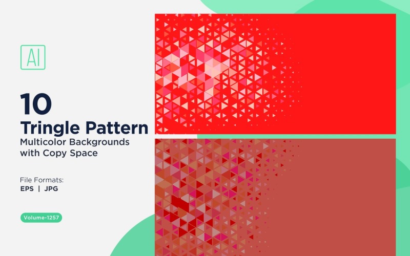 Triangles colorés de différentes tailles, motif de fond polyvalent 1257