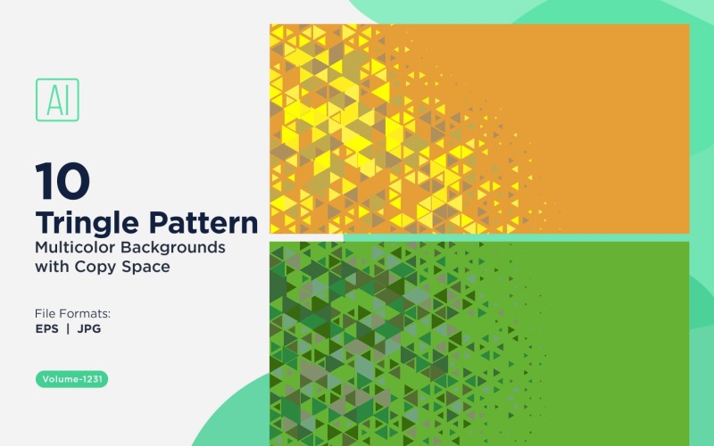 Triângulos coloridos de vários tamanhos Fundo de padrão versátil 1231