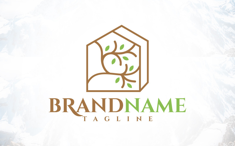 Conception du logo de la cabane dans les arbres pour le bien-être