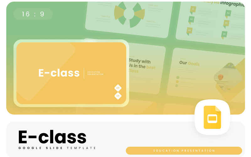 E-klas – Onderwijs Google Slides-sjabloon