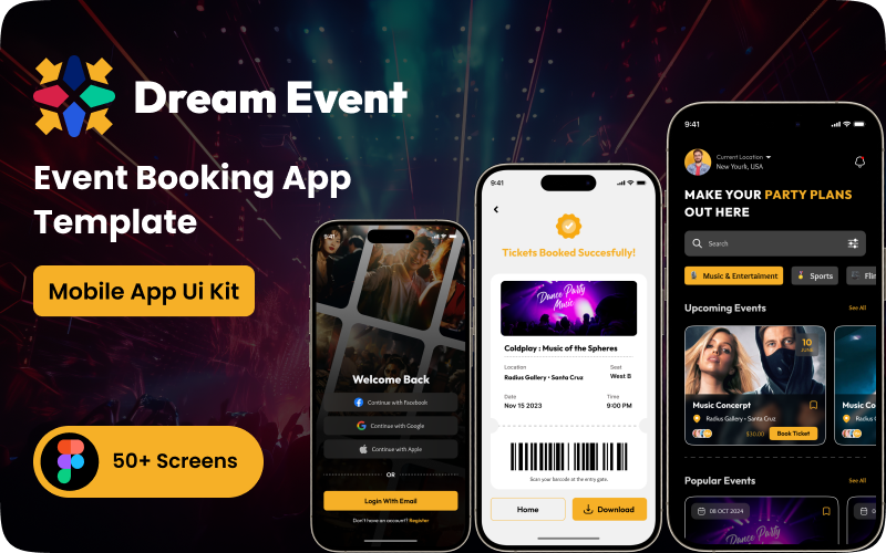 Шаблон інтерфейсу користувача мобільного додатка Dream Event