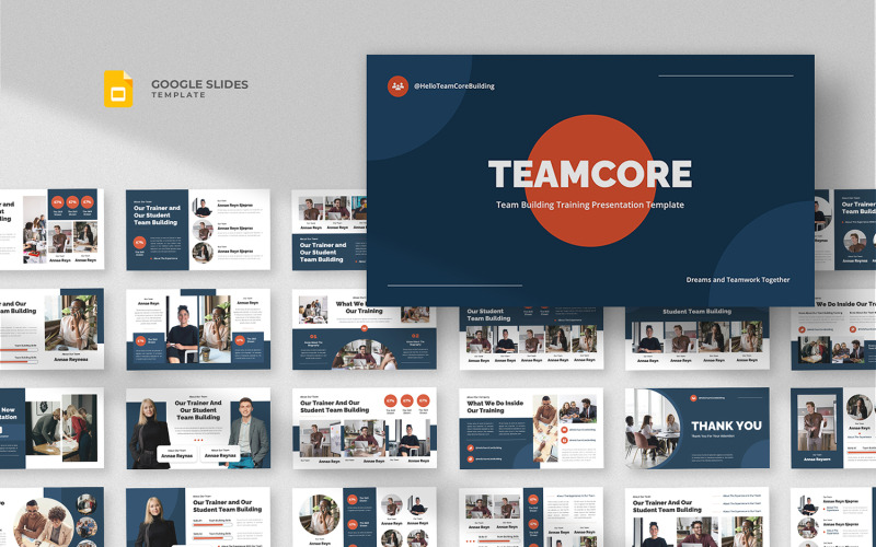 Teamcore - Modelo de Google Slides para Treinamento e Construção de Equipes