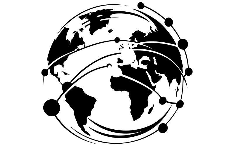 En elegant och abstrakt digital illustration av en jordglobskonst