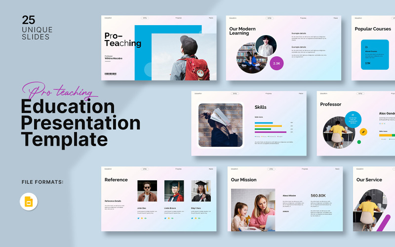 Gradient Education Šablona prezentace Google Slide