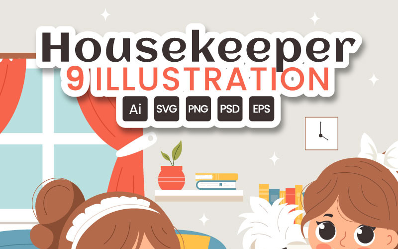 9 Ilustração profissional de empregada doméstica