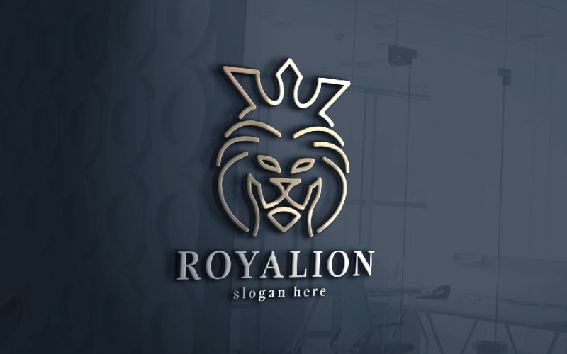 Modello di logo del marchio Royal Lion