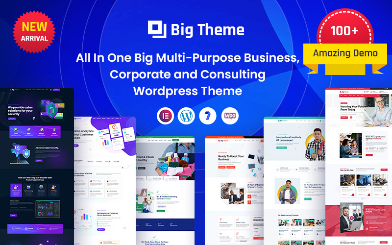 BigTheme - Multifunktionellt Elementor WordPress-tema för företag