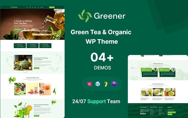 Greener – WordPress тема для компании Green Tea and Organic