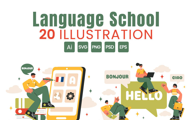 20 Ilustrace jazykové školy