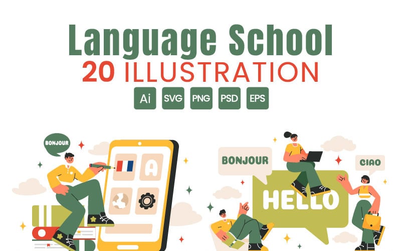 20 Sprachschule Illustration