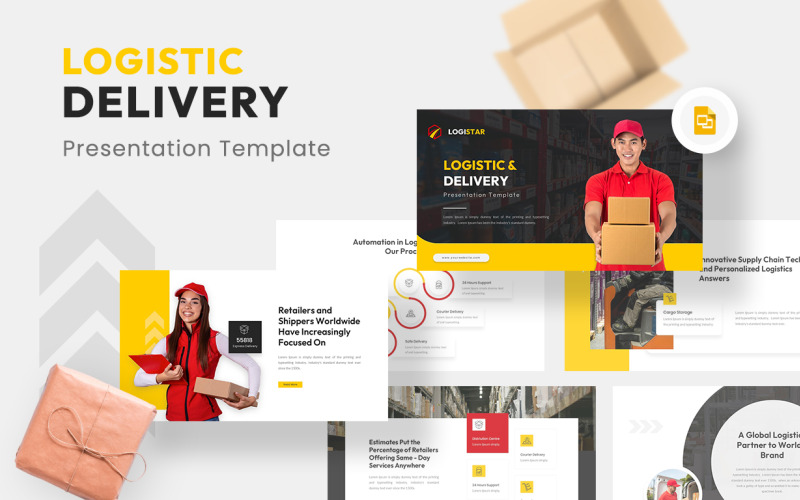 Logistar - Logística e Entrega Google Slides Template