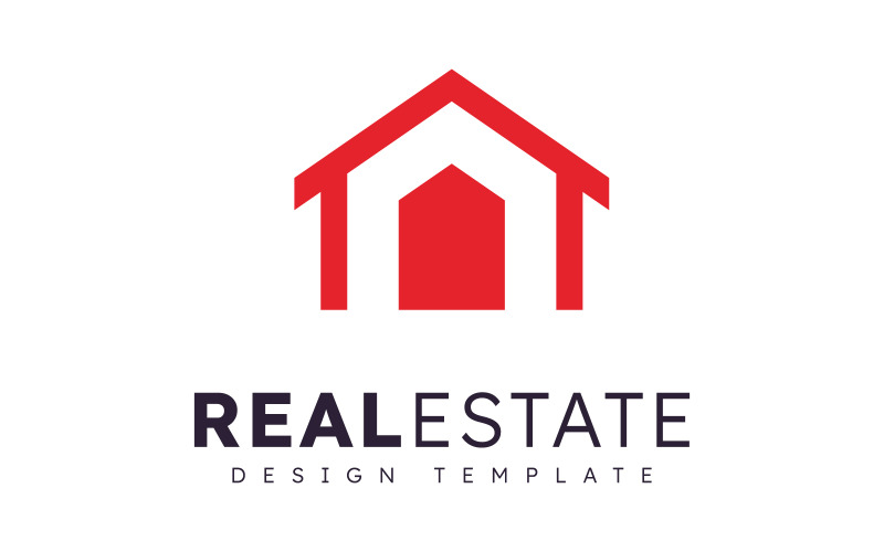 Modello di logo vettoriale immobiliare moderno per la casa V13