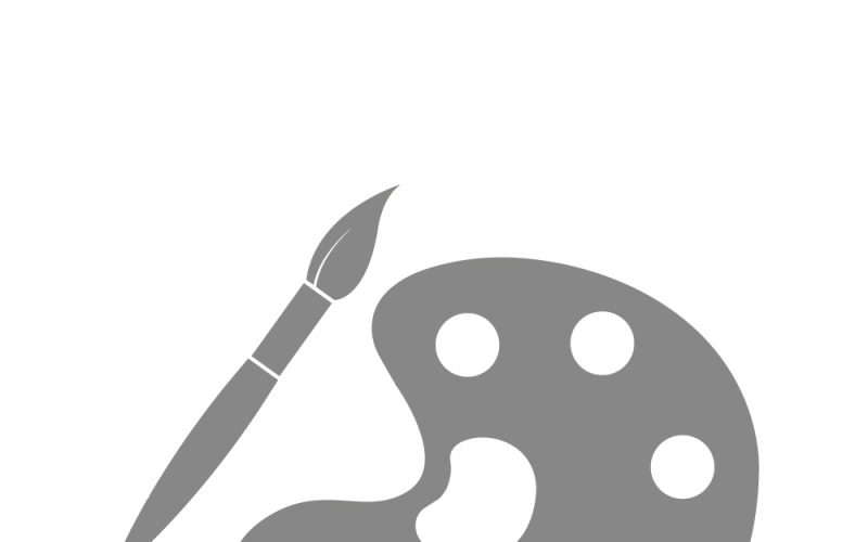 Pinsel mit Farbpalette