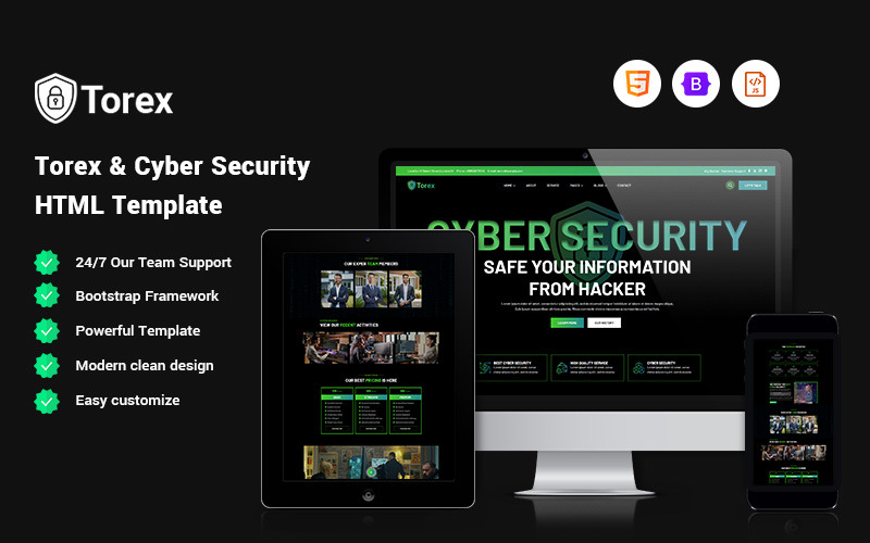 Torex - Modello di sito Web sulla sicurezza informatica