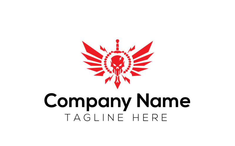 Logo de la victoire sombre et de l'aile du crâne sombre