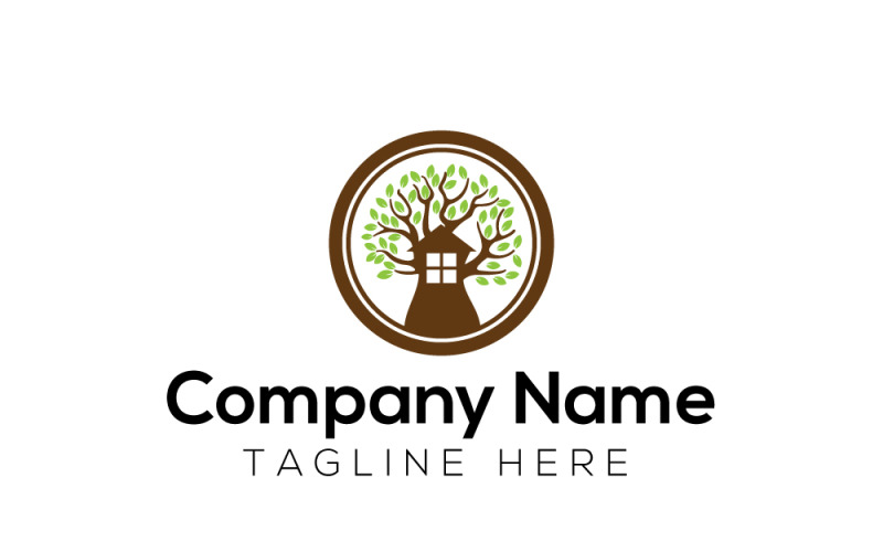 Modèle de conception de logo de cabane dans les arbres 2