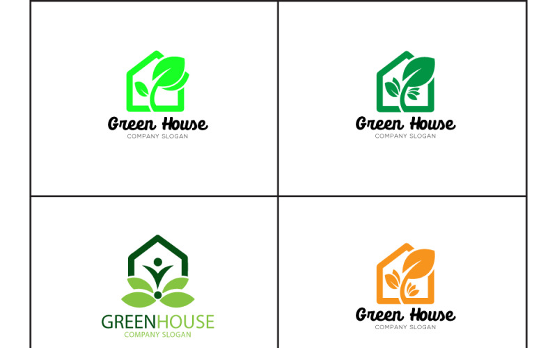 Progettazione del logo della casa verde e della natura