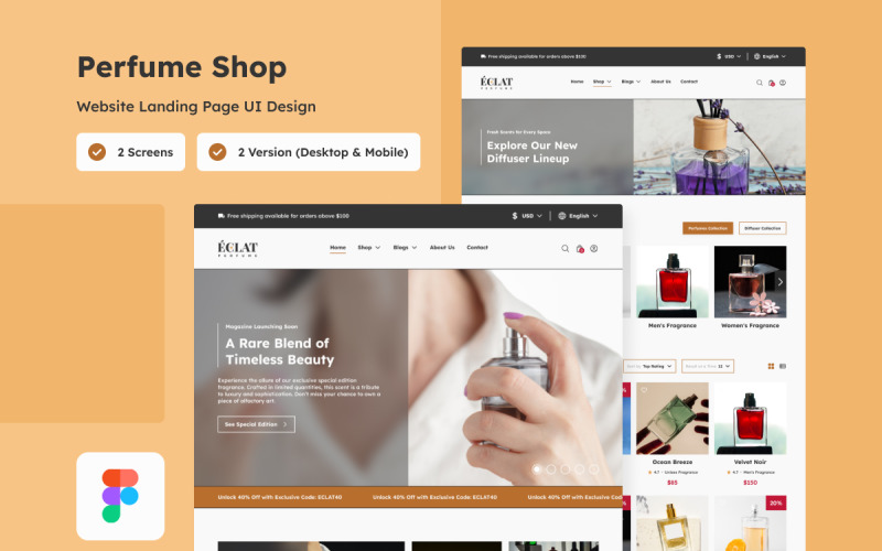 Eclat - Page de destination de la parfumerie