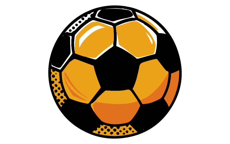 Eine Vektordarstellung eines Cartoon-Fußball-Symbols mit einer handgezeichneten