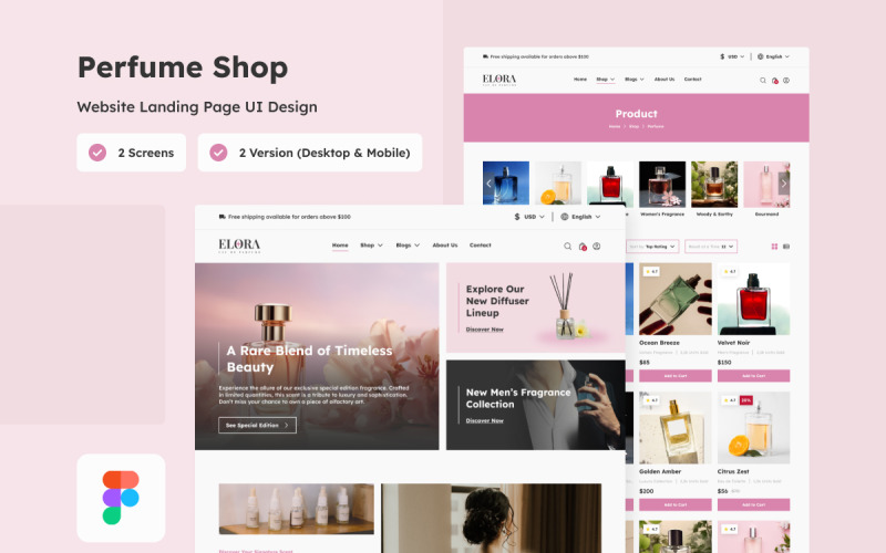 Elora - Página de inicio de una tienda de perfumes