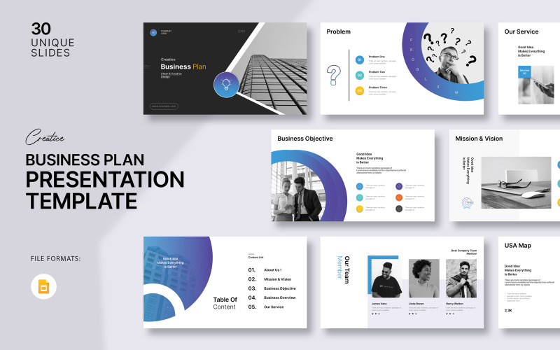 2030 Business Plan Google Slide Mall