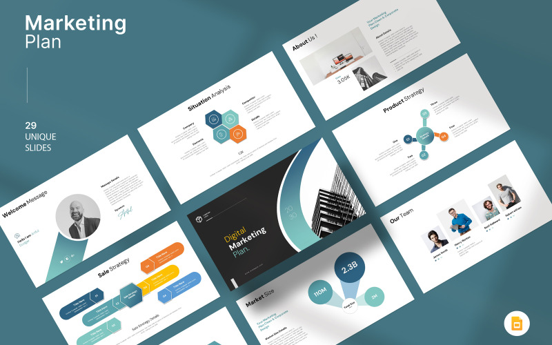 2030 Marketingplan Google Slide-sjabloon
