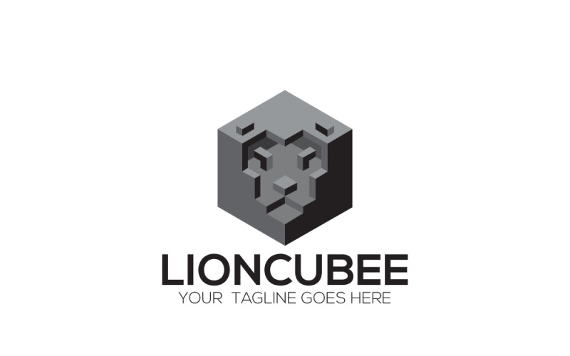 Lion Cube logotyp designmall