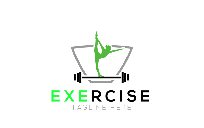 Modèle de conception de logo d'exercice et de salle de sport