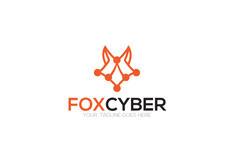 Modèle de conception de logo Fox Cyber