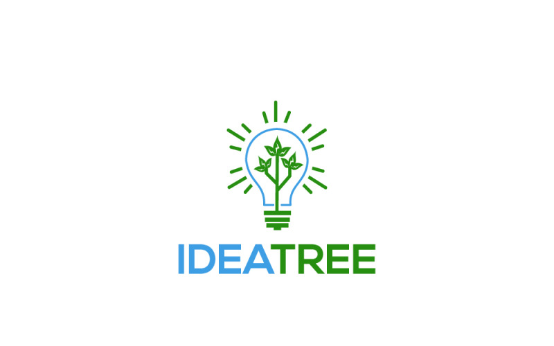 Modelo de design de logotipo de árvore de ideias