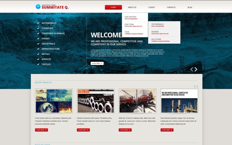 Industrielle Responsive Website-Vorlage