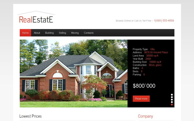 Real Estate Moto CMS HTML Template 44618