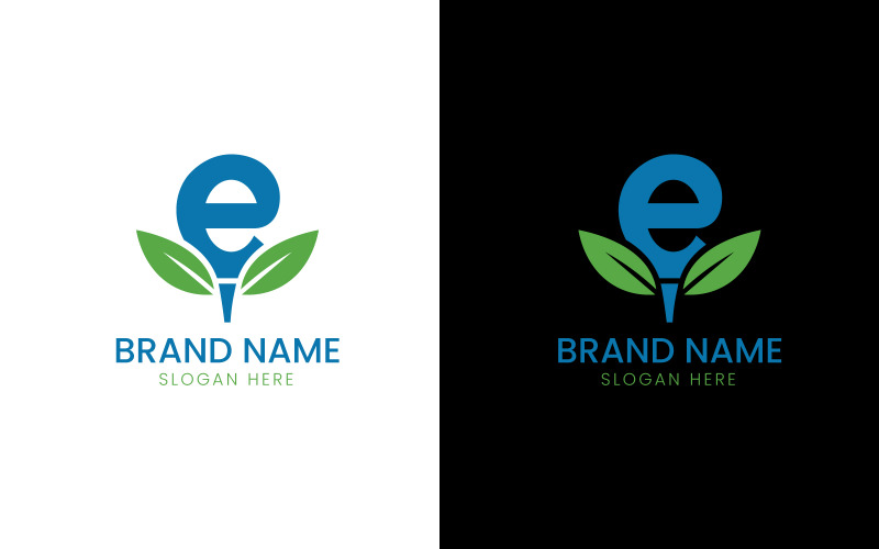 Blad met letter E logo-09-324