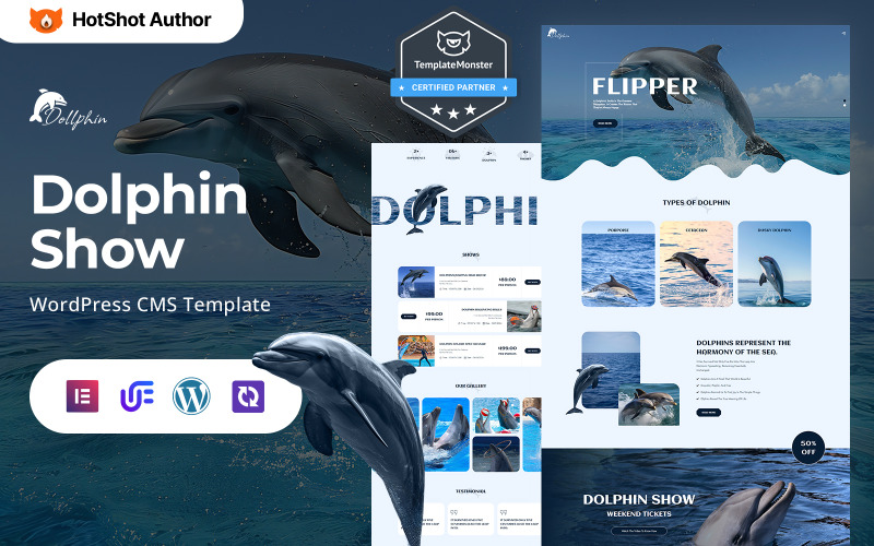 Dollphin - Tema WordPress Elementor para show de golfinhos