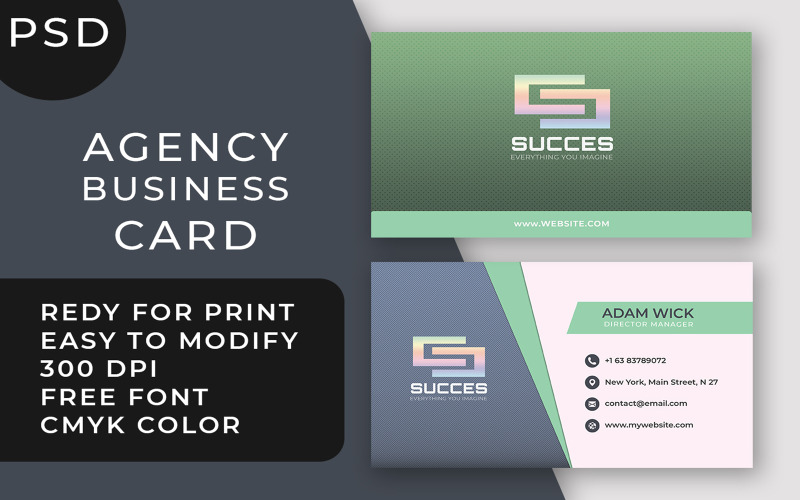 Free Agency Business Card Template (PSD)