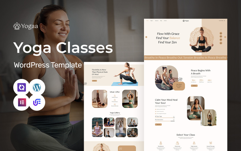 Jóga - Meditáció, jóga és wellness stúdió WordPress Elementor téma