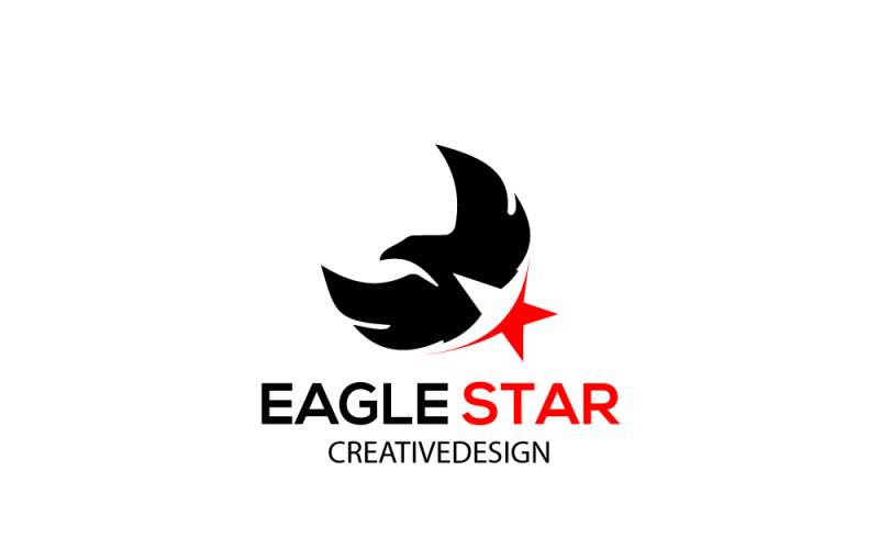 Logotipo de águia estrela e animal pássaro 2