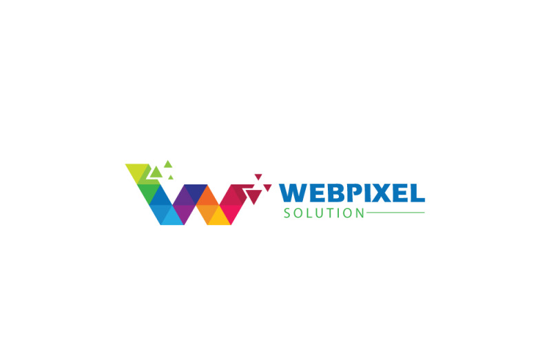 Шаблон дизайна логотипа Webpixel и W Pixel