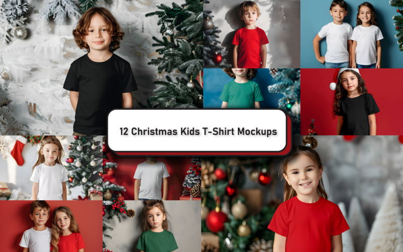 Zestaw mockupów Christmas Kids Bella Canvas 3001