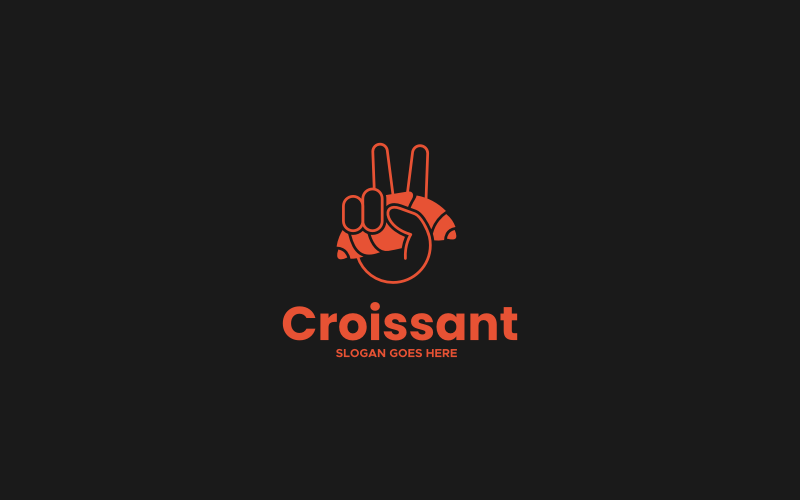 Croissant Simple Mascot Logo 4