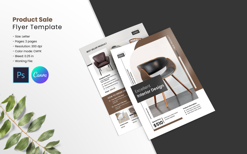 Flyer de vente de produits / liste de prix. Psd et Canva