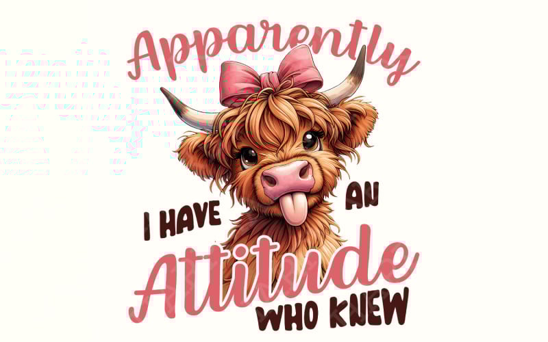Highland Cow Png Sublimation Printable, Funny Cows Png, Dtf Designs, Scottish Cow Png, Retro Trendy